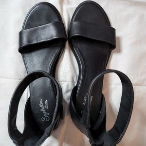 Seychelles Lofty II Leather Ankle Strap Wedges